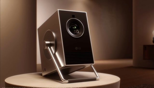 Projetor LG CineBeam Q :O Pequeno notavel 4K elegante