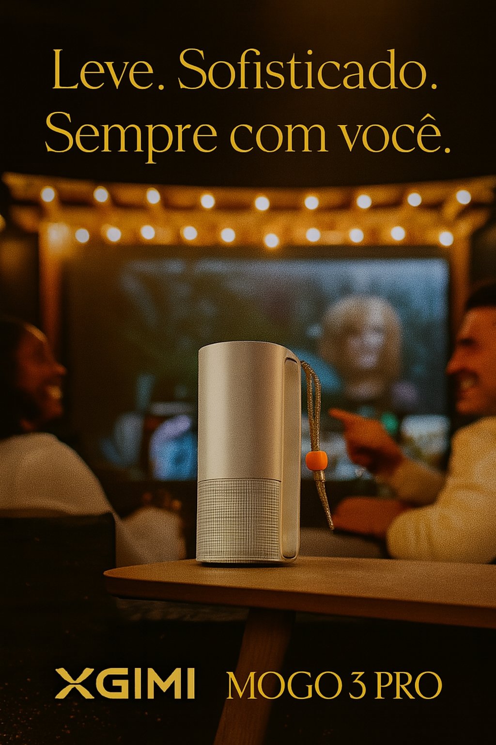 GIMI MoGo 3 Pro: projetor portátil com 450 lúmens ISO, Netflix oficial, som Harman Kardon e bateria de 2,5h. Cinema em qualquer lugar