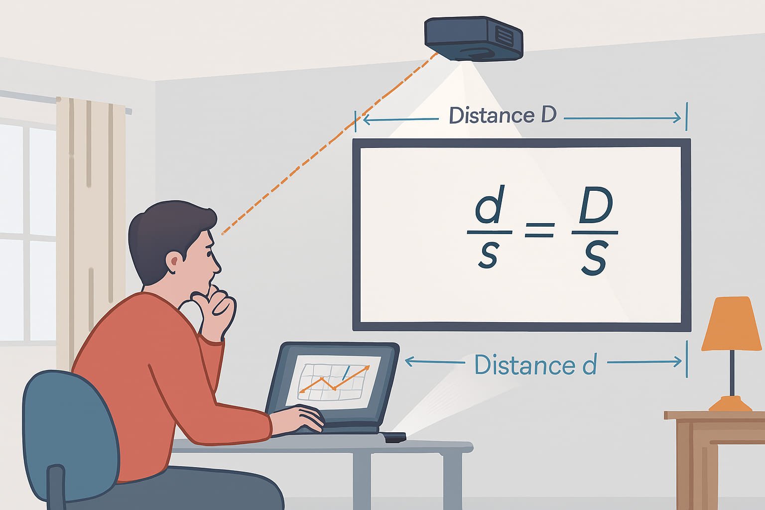 Use nossa calculadora para projetor : Descubra o tamanho da sua tela